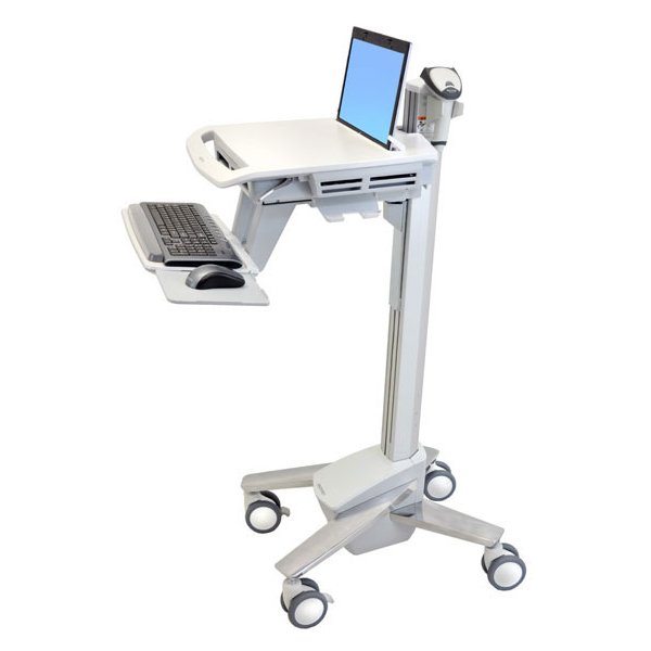 Ergotron StyleView EMR Laptop Cart, SV40, Multimedia-Wagen, Aluminium, Grau, Weiß, Aluminium, Kunststoff, Laptop, 8,2 kg, 43,9 cm (17.3")