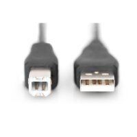 DIGITUS DB-300102-018-S - USB Anschlusskabel, Typ A - B St/St, 1.8m, USB 2.0 kompatibel, sw