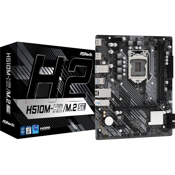 ASRock H510M-H2/M.2 SE, Intel, LGA 1200 (Socket H5), Intel® Core™ i3, Intel® Core™ i5, Intel® Core™ i7, Intel® Core™ i9, DDR4-SDRAM, 64 GB, DIMM