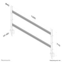 Neomounts Monitor Toolbar, Klemme, 10 kg, 25,4 cm (10"), 61 cm (24"), 100 x 100 mm, Silber