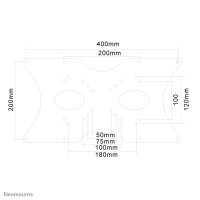 Neomounts Vesa-Platte, Silber, 35 kg, 50 x 50,75 x 75,100 x 100,120 x 120,200 x 100,200 x 200,400 x 200, 132,1 cm (52"), 55,9 cm (22"), 425 mm