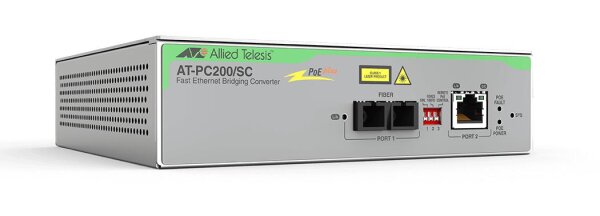 Allied Telesis AT-PC200/SC-60, 100 Mbit/s, 10Base-T, 100Base-T, 100Base-FX, IEEE 802.1Q, IEEE 802.3at, 100 Mbit/s, 14880 pps