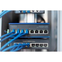 DIGITUS 8 Port Fast Ethernet Netzwerk Switch, Industrial,...