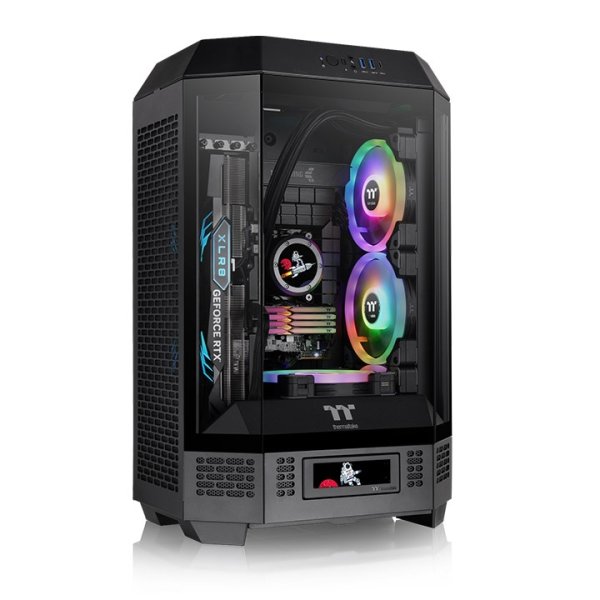 Thermaltake The Tower 300, Micro Tower, PC, Schwarz, micro ATX, Mini-ITX, SPCC, Gehärtetes Glas, 21 cm