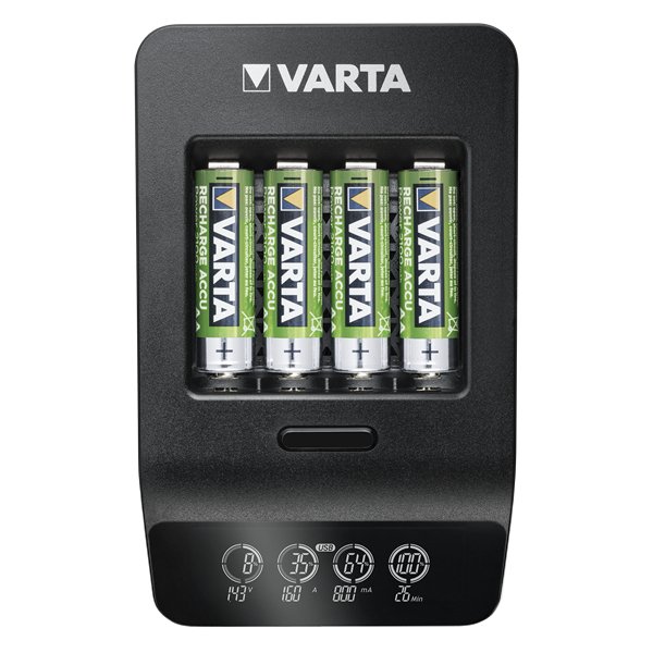 Varta LCD SMART CHARGER+, Alkali, Überlastschutz, AA, AAA