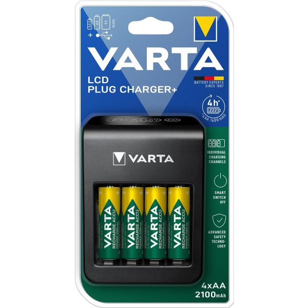 Varta 57687, Nickel-Metallhydrid (NiMH), Kurzschluß, 9V, AA, AAA, 4 Stück(e), Akkus/Batterien enthalten