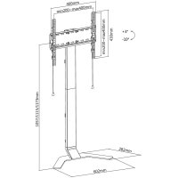 Techly ICA-TR47, Weiß, 40 kg, 177,8 cm (70"), 400 x 400 mm, -10 - 3°, 602 mm