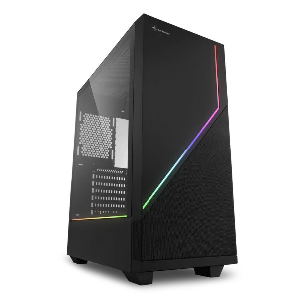 Sharkoon RGB FLOW, Midi Tower, PC, Schwarz, ATX, micro ATX, Mini-ITX, Multi, 16,5 cm