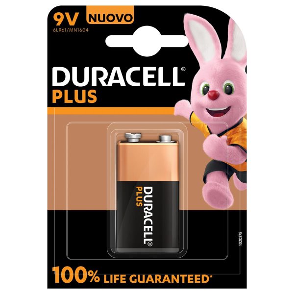 Duracell Plus 100, Einwegbatterie, 9V, Alkali, 9 V, 1 Stück(e), Beige, Schwarz