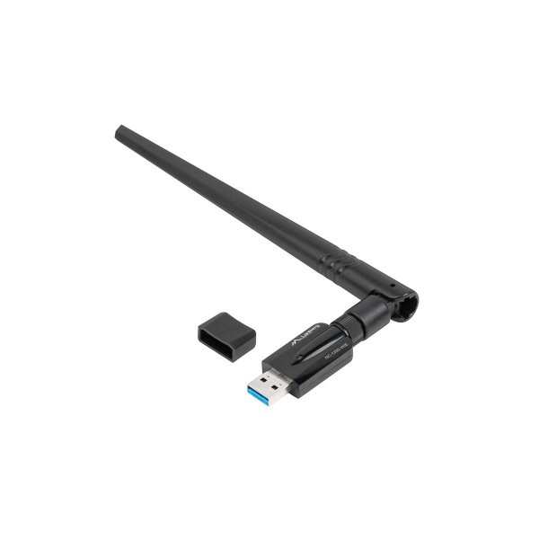 Lanberg NC-1200-WIE, Eingebaut, Kabellos, USB, WLAN, 1200 Mbit/s, Schwarz