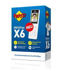 AVM FRITZ!Fon X6, DECT-Telefon, Kabelloses Mobilteil, 300 Eintragungen, Anrufer-Identifikation, Weiß