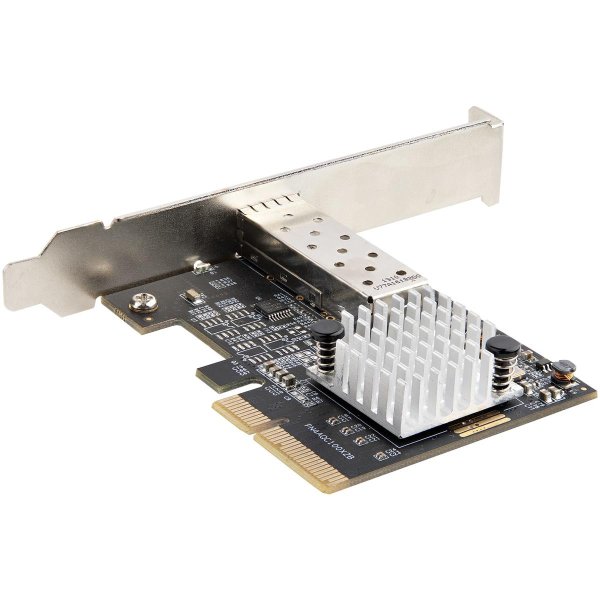 StarTech.com 10Gbe PCI Express SFP+ Netzwerkkarte - LWL Netzwerkkarte mit SFP+ Port - Open SFP+ für MSA-konforme LWL/Glasfaser/Kupfer Module/Direct-Attach Kabel - 10Gbit LWL PCIe NIC, Eingebaut, Kabelgebunden, PCI Express, Faser, 20000 Mbit/s, Schwarz