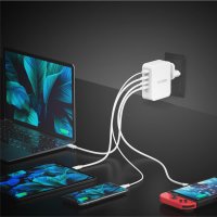 j5create JUP43130E-EN - 130-Watt-GaN-USB-C®-Ladegerät mit 4 Anschlüssen - EU, Drinnen, USB, Grau, Weiß