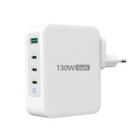 j5create JUP43130E-EN - 130-Watt-GaN-USB-C®-Ladegerät mit 4 Anschlüssen - EU, Drinnen, USB, Grau, Weiß