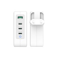 j5create JUP43130E-EN - 130-Watt-GaN-USB-C®-Ladegerät mit 4 Anschlüssen - EU, Drinnen, USB, Grau, Weiß