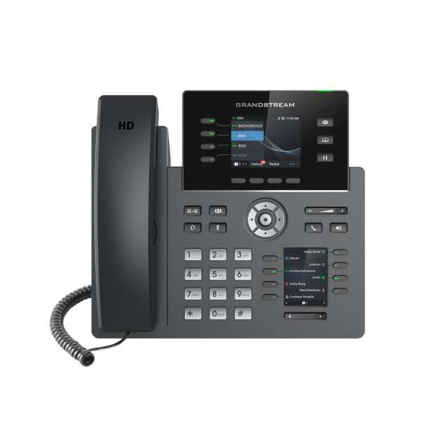 Grandstream GRP2614, IP-Telefon, Schwarz, Kabelgebundenes Mobilteil, Im Band, Out-of band, SIP-Info, 4 Zeilen, 2000 Eintragungen