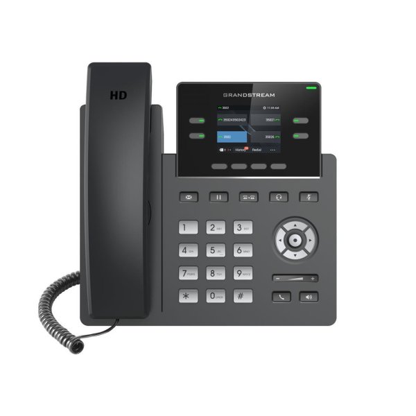 Grandstream GRP2612, IP-Telefon, Schwarz, Kabelgebundenes Mobilteil, Im Band, Außerhalb des Bandes, SIP-Info, Supervisor, Benutzer, 2 Zeilen