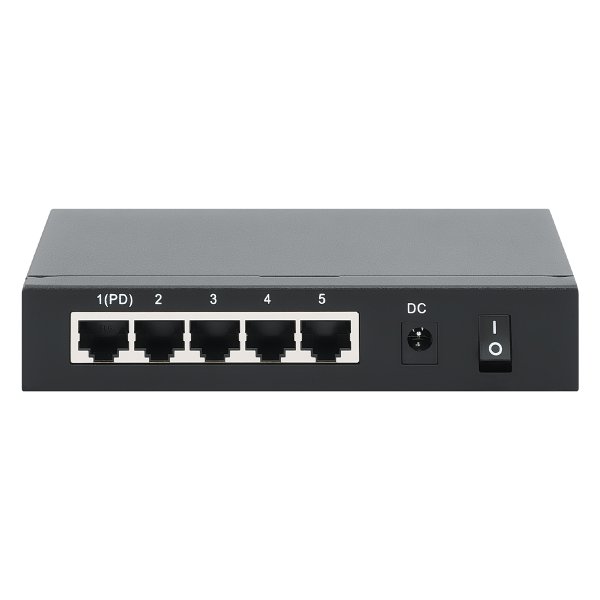 Intellinet 5-Port PoE+ Gigabit Switch mit PoE-Passthrough, 4 x PSE PoE-Ports, 1 x PD PoE-Port, IEEE 802.3at/af Power-over-Ethernet (PoE+/PoE), IEEE 802.3az Energy Efficient Ethernet, Desktop, Gigabit Ethernet (10/100/1000), Power over Ethernet (PoE)