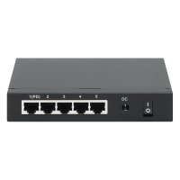 Intellinet 5-Port PoE+ Gigabit Switch mit PoE-Passthrough, 4 x PSE PoE-Ports, 1 x PD PoE-Port, IEEE 802.3at/af Power-over-Ethernet (PoE+/PoE), IEEE 802.3az Energy Efficient Ethernet, Desktop, Gigabit Ethernet (10/100/1000), Power over Ethernet (PoE)