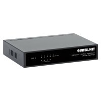 Intellinet 5-Port PoE+ Gigabit Switch mit PoE-Passthrough, 4 x PSE PoE-Ports, 1 x PD PoE-Port, IEEE 802.3at/af Power-over-Ethernet (PoE+/PoE), IEEE 802.3az Energy Efficient Ethernet, Desktop, Gigabit Ethernet (10/100/1000), Power over Ethernet (PoE)