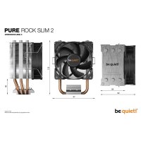 Be Quiet! PURE ROCK SLIM 2, Kühler, 9,2 cm, 2000...