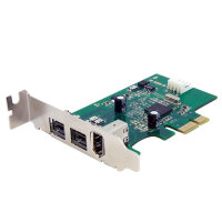 StarTech.com 3 Port 800+400 FireWire PCI Express Schnittstellen Combo Karte - Low Profile, PCIe, IEEE 1394/Firewire, PCIe 1.1, Grün, 149905 h, Texas Instruments - XIO2213B