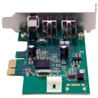 StarTech.com 3 Port 800+400 FireWire PCI Express Schnittstellen Combo Karte - Low Profile, PCIe, IEEE 1394/Firewire, PCIe 1.1, Grün, 149905 h, Texas Instruments - XIO2213B