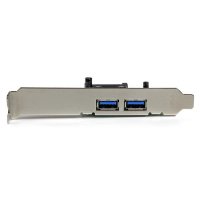 StarTech.com 2 Port PCI Express SuperSpeed USB 3.0 Schnittstellenkarte mit UASP - SATA Strom, PCIe, USB 3.2 Gen 1 (3.1 Gen 1), Niedriges Profil, PCIe 2.0, Grün, Metallisch, CE, FCC, TAA, REACH