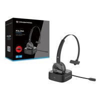 Conceptronic POLONA Kabelloses Bluetooth-Headset mit Ladedoc, Kabellos, Büro/Callcenter, 0 - 20000 Hz, 150 g, Kopfhörer, Schwarz