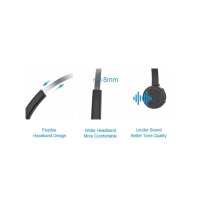 Conceptronic POLONA Kabelloses Bluetooth-Headset mit Ladedoc, Kabellos, Büro/Callcenter, 0 - 20000 Hz, 150 g, Kopfhörer, Schwarz