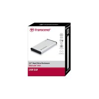 Transcend StoreJet 25S3, HDD / SSD-Gehäuse, 2.5 Zoll, Serial ATA III, 6 Gbit/s, USB Anschluss, Silber