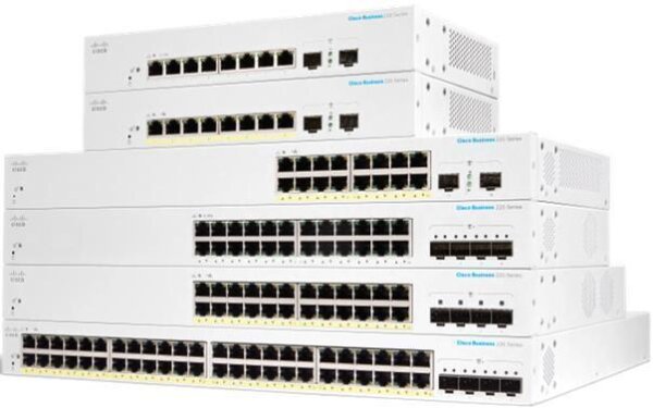 Cisco CBS220-8FP-E-2G-EU, Managed, L2, Gigabit Ethernet (10/100/1000), Power over Ethernet (PoE), Rack-Einbau