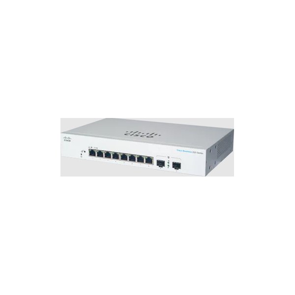 Cisco CBS220-8T-E-2G, Managed, L2, Gigabit Ethernet (10/100/1000), Rack-Einbau, 1U