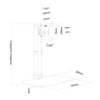 Neomounts Monitor-Tischhalterung, Freistehend, 6 kg, 25,4 cm (10"), 76,2 cm (30"), 100 x 100 mm, Schwarz