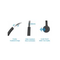 Conceptronic POLONA Kabelloses Bluetooth-Headset mit Ladedoc & Bluetooth USB audio adapter, Kabellos, Büro/Callcenter, 0 - 20000 Hz, 150 g, Kopfhörer, Schwarz