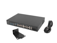 Lanberg RSFE-16P-2C-250, Unmanaged, Gigabit Ethernet (10/100/1000), Power over Ethernet (PoE), Rack-Einbau, 1U