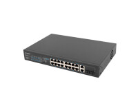 Lanberg RSFE-16P-2C-250, Unmanaged, Gigabit Ethernet (10/100/1000), Power over Ethernet (PoE), Rack-Einbau, 1U