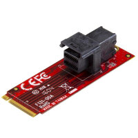 StarTech.com U.2 (SFF-8643) auf M.2 PCI Express 3.0 x4 Adapterkarte für 2,5" U.2 NVMe SSD, M.2, U.2, Rot, CE, FCC, REACH, 0 - 55 °C, -40 - 85 °C