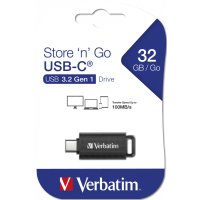 Verbatim Store n Go, 32 GB, USB Typ-C, 3.2 Gen 1 (3.1 Gen 1), Dia, 4 g, Schwarz