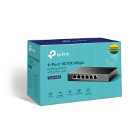 TP-LINK 6-Port 10/100Mbit/s-Desktop-Switch mit 4-Port PoE+, Unmanaged, Fast Ethernet (10/100), Vollduplex, Power over Ethernet (PoE)