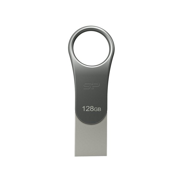 Silicon Power Mobile C80, 128 GB, USB Type-A / USB Type-C, 3.2 Gen 1 (3.1 Gen 1), Drehring, 8 g, Titan