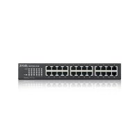 ZyXEL GS1100-24E, Unmanaged, Gigabit Ethernet (10/100/1000), Rack-Einbau, Wandmontage