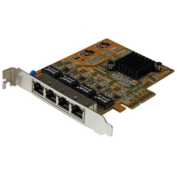 StarTech.com 4 Port PCIe Gigabit Netzwerkkarte, Eingebaut, Kabelgebunden, PCI Express, Ethernet, 2000 Mbit/s