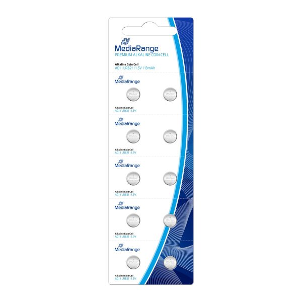 MEDIARANGE MRBAT110, Einwegbatterie, Alkali, 1,5 V, 10 Stück(e), 13 mAh, Cd (cadmium), Hg (Quecksilber)