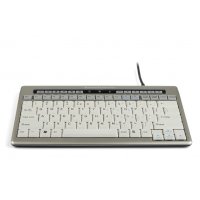 Bakker S-board 840, Tenkeyless (80 - 87 %), Kabelgebunden, USB, Scherenschalter, QWERTZ, Hellgrau, Weiß