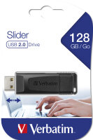 Verbatim Slider - USB-Stick 128GB - Schwarz, 128 GB, 2.0,...