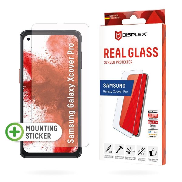 DISPLEX Panzerglas (10H) für Samsung Xcover Pro, Montagesticker, Tempered Glas, kratzer-resistente Schutzfolie, hüllenfreundlich, Samsung, Xcover Pro, Trockene Anwendung, Schlagfest, Kratzresistent, Staubresistent, Transparent, 1 Stück(e)