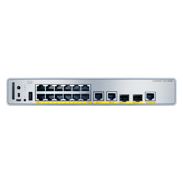 Cisco C9200CX-12T-2X2G-E, Managed, Gigabit Ethernet (10/100/1000), Power over Ethernet (PoE), Rack-Einbau