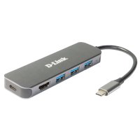 D-Link DUB-2333, Kabelgebunden, USB Typ-C, 60 W, Grau, 5...