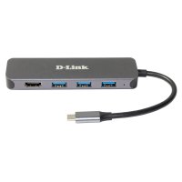 D-Link DUB-2333, Kabelgebunden, USB Typ-C, 60 W, Grau, 5 Gbit/s, 4K Ultra HD